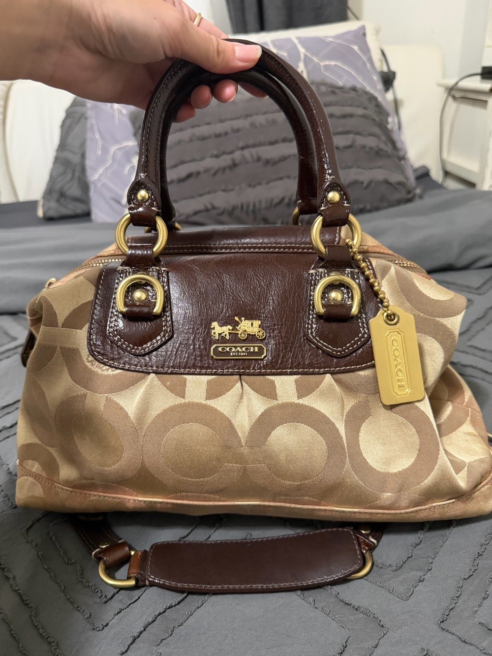Coach vintage Brown and Tan Signature Satchel